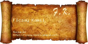 Ficzay Kamil névjegykártya
